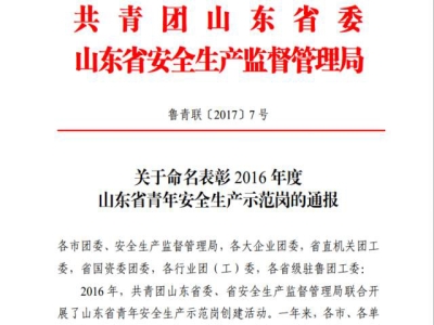 重磅消息:天意機(jī)械新產(chǎn)品班組榮獲“山東省青年安全生產(chǎn)示范崗”榮譽(yù)稱(chēng)號(hào)